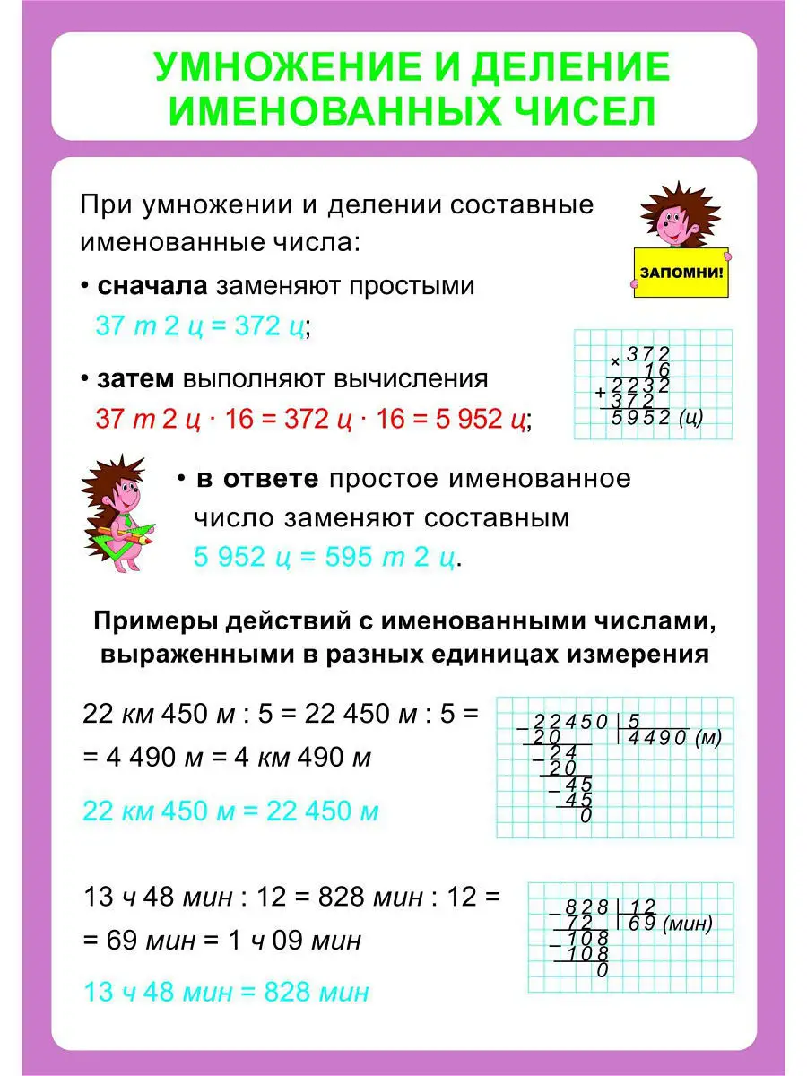 Использование именованных чисел в математике