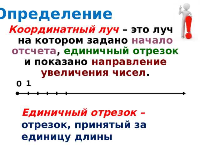 Особенности координатного луча