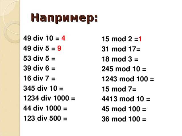 Примеры использования 