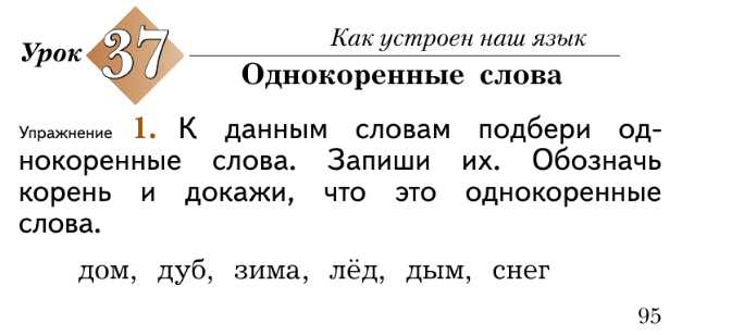 Правило образования родственных слов во 2 классе