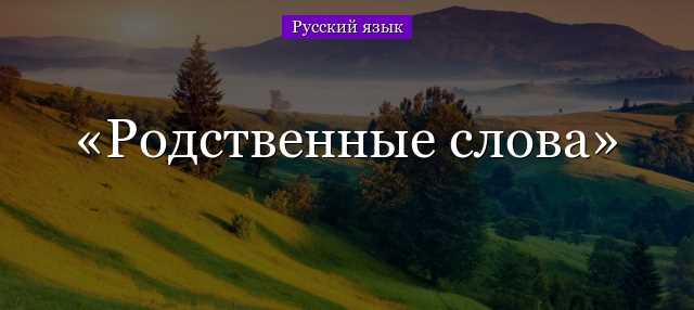 Особенности родственных слов