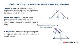 Примеры использования серединных перпендикуляров