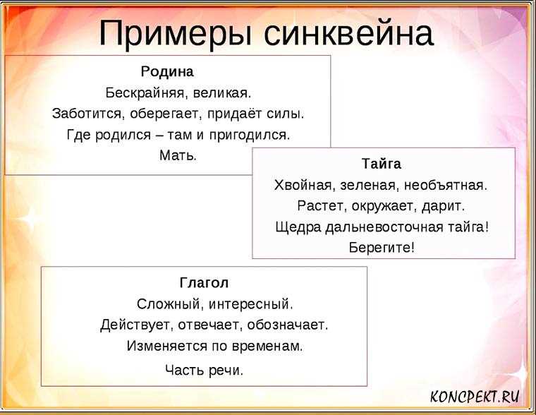 Что такое синквейн по литературе: примеры и особенности стихотворной формы