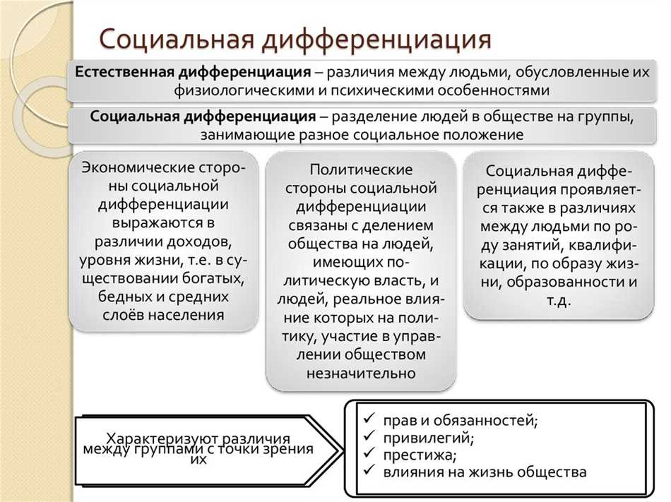 Примеры социальной дифференциации в современном обществе