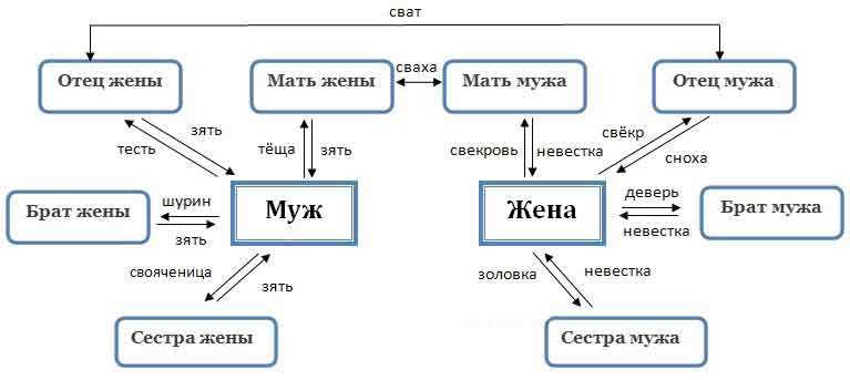 Родственные связи их участников