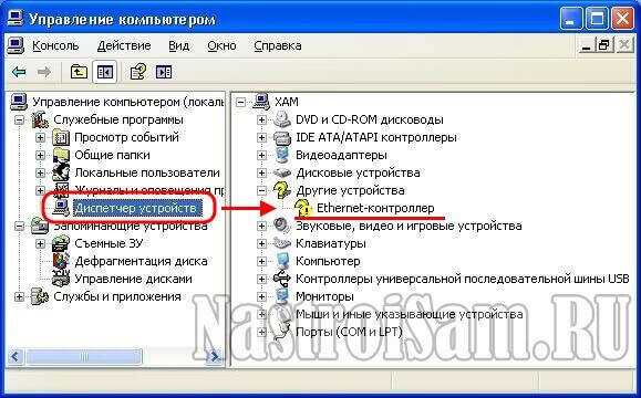 Назначение интернет контроллера в диспетчере устройств