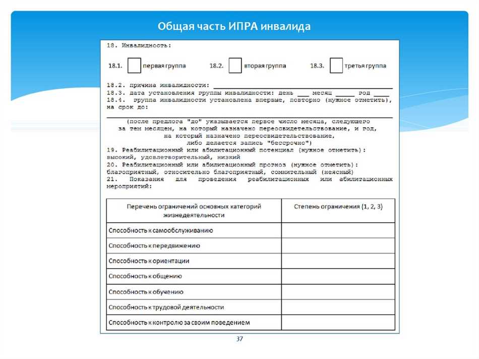 Как выглядит ИПР инвалида