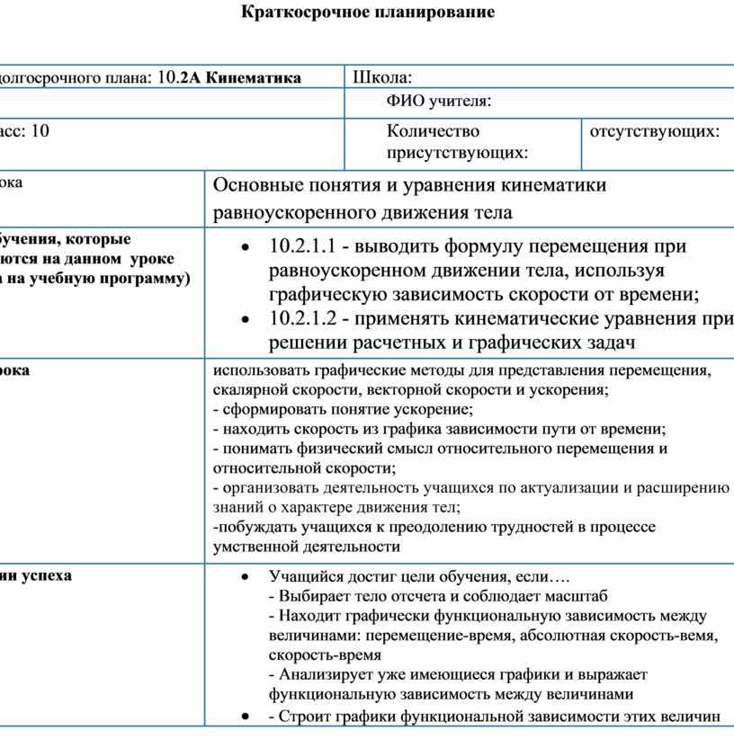 Кинематическое уравнение движения: основные понятия и применение