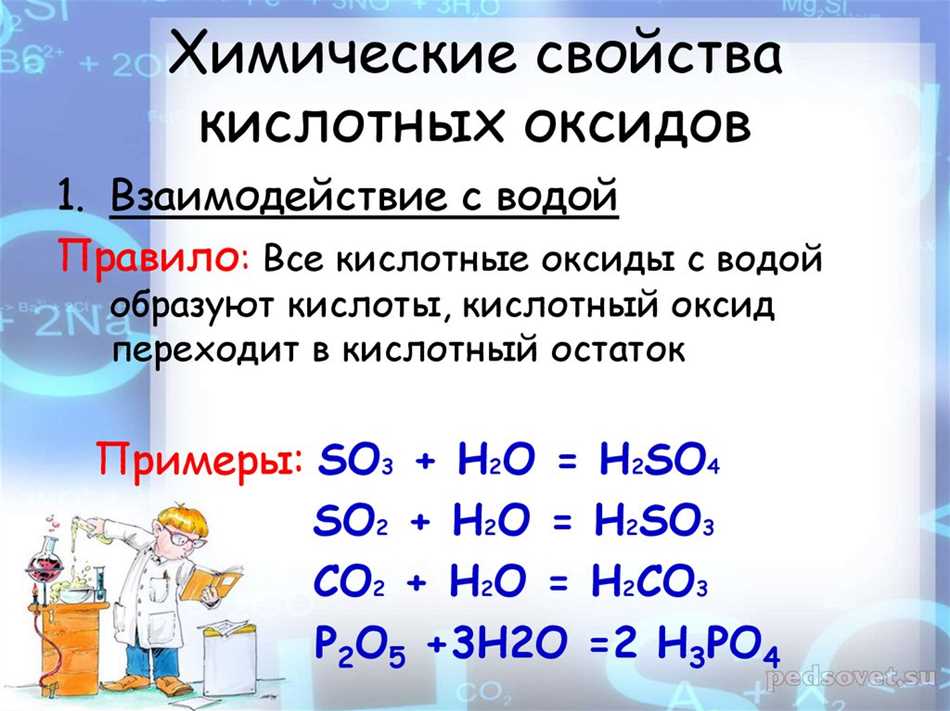 Применение кислотных оксидов