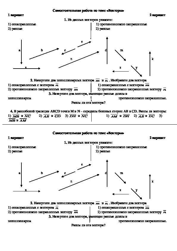 Коллинеарные векторы: