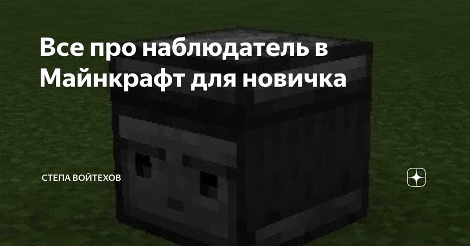 Наблюдатель в майнкрафте: описание, принцип работы и применение