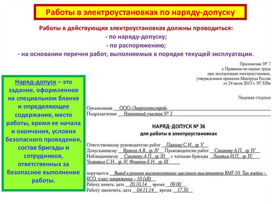 Процедура получения наряд-допуска