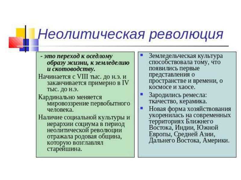 Неолитическая революция: начало, причины и место возникновения