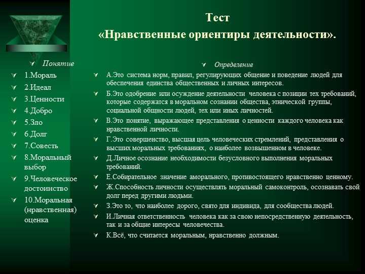 Нравственные ориентиры: понятие и значение в современном обществе