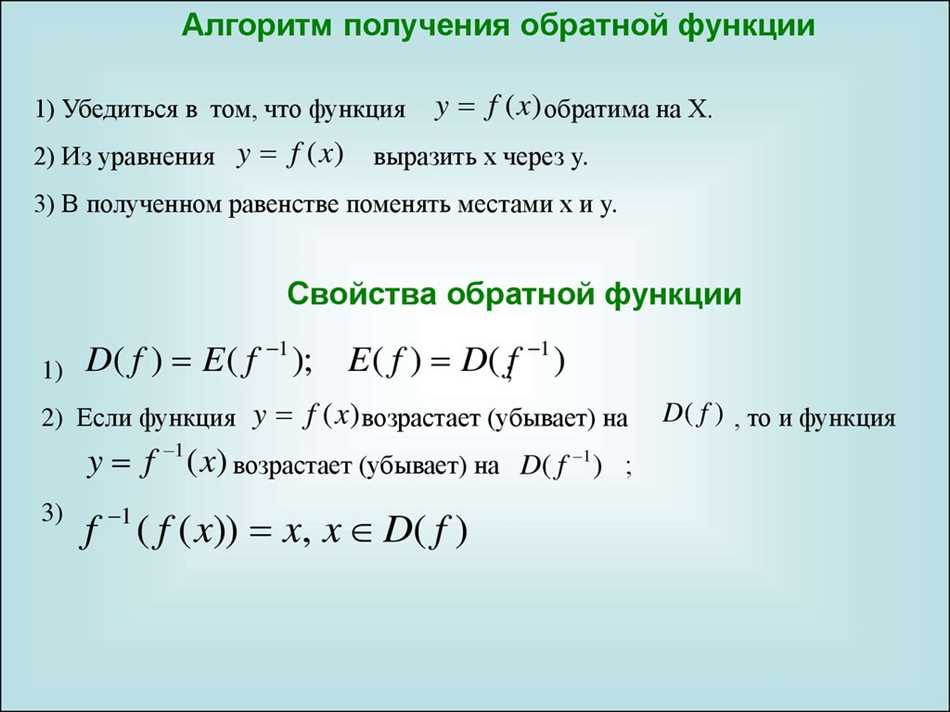 Свойство 2: Область определения и область значений