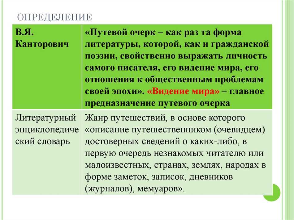 Очерк в русском языке: определение и особенности