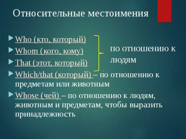 Относительные местоимения в английском языке: дефиниция и особенности