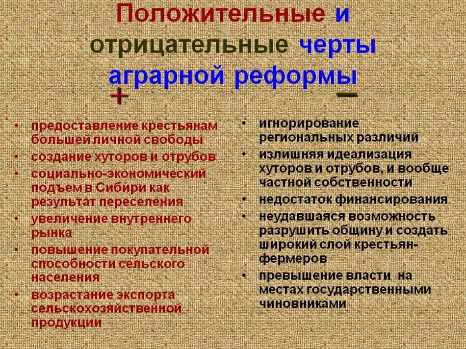 Проект на тему реформы п а столыпина замысел и результаты