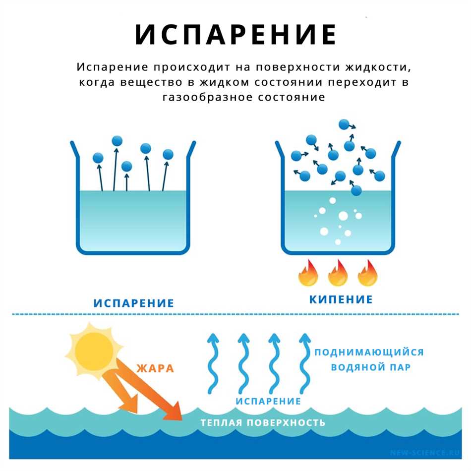 Зависимость испарения от типа жидкости